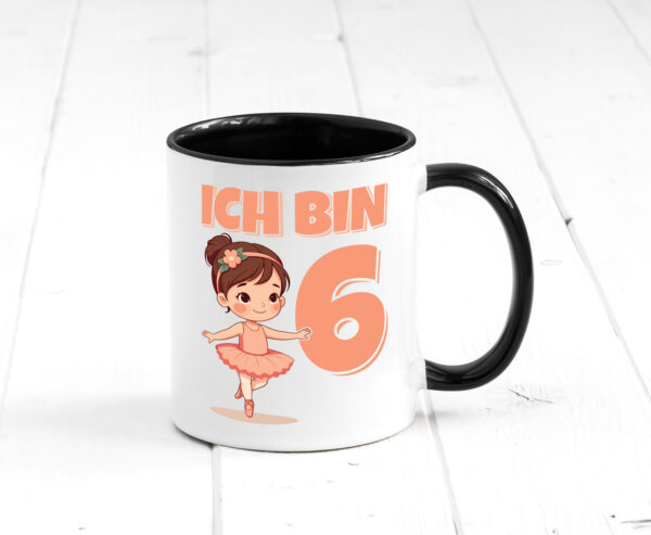 6 Geburtstag | 6 Jahre | Ballerina | Mädchen | Ballet Farbige Tasse - Kaffeetasse / Geschenk / Familie