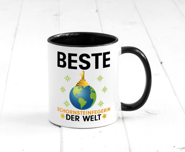 Welt Beste Schornsteinfegerin | Kaminkehrer | Handwerk Farbige Tasse - Kaffeetasse / Geschenk / Familie