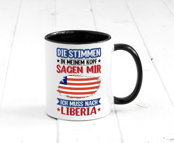 Liberia | Urlaub | Stimmen in meinem Kopf | Traumland Farbige Tasse - Kaffeetasse / Geschenk / Familie