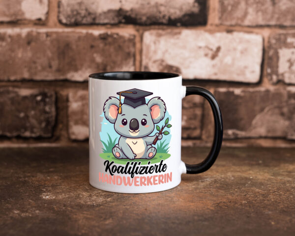 Koalifizierte Handwerkerin | Handwerkerinnen Farbige Tasse - Kaffeetasse / Geschenk / Familie