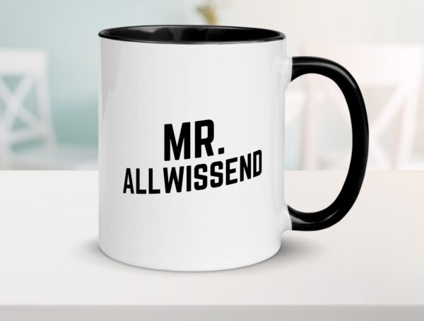 Mr. Allwissend | Lehrer | besserwisser Farbige Tasse - Kaffeetasse / Geschenk / Familie