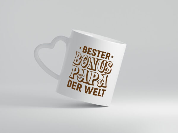 Bester Bonus Papa der Welt | Vatertag | Bester Papa - Herzhenkel Tasse - Kaffeetasse / Geschenk / Familie