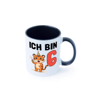 6. Geburtstag | 6 Jahre | Tiger | Geburtstag Farbige Tasse - Kaffeetasse / Geschenk / Familie