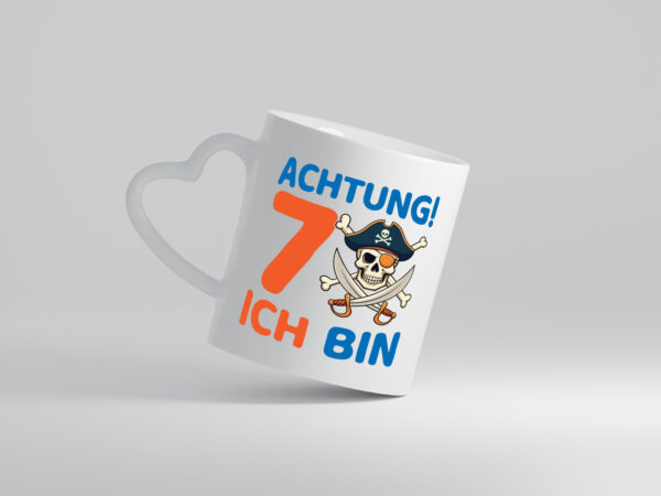 7. Geburtstag | 7 Jahre | Pirat - Herzhenkel Tasse - Kaffeetasse / Geschenk / Familie