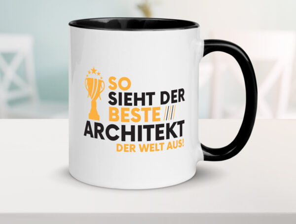 Der Weltbeste Architekt | Architektur Büro Farbige Tasse - Kaffeetasse / Geschenk / Familie