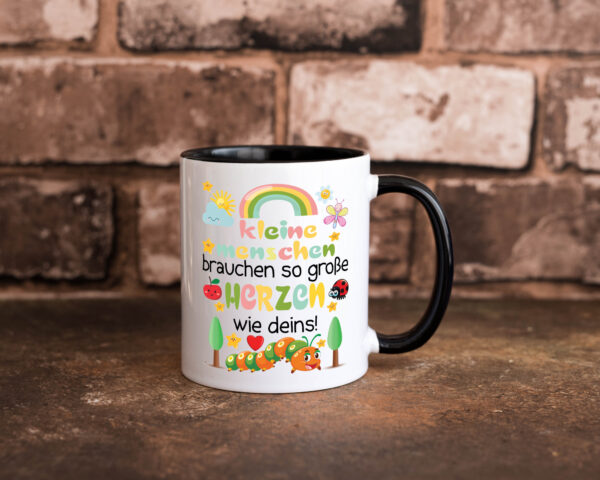 Kleine Menschen brauchen Große Herzen | Kinder | Süße Kinder Farbige Tasse - Kaffeetasse / Geschenk / Familie