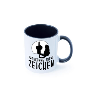 Erkenne die Zeichen | Katze Farbige Tasse - Kaffeetasse / Geschenk / Familie