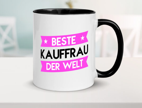 Beste Kauffrau | Kauffrauen Farbige Tasse - Kaffeetasse / Geschenk / Familie