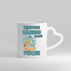 Richtige Männer haben Fische | Aquarium - Herzhenkel Tasse - Kaffeetasse / Geschenk / Familie