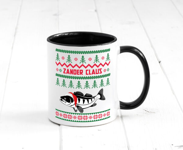 Zander Claus | Fischliebhaber | Weihnachten | Mitarbeiter Farbige Tasse - Kaffeetasse / Geschenk / Familie