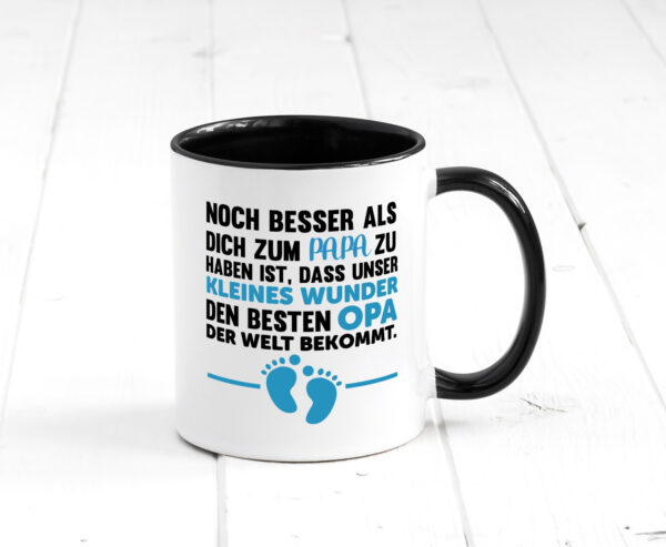 Schwangerschaft | bester Opa der Welt | Großvater Farbige Tasse - Kaffeetasse / Geschenk / Familie