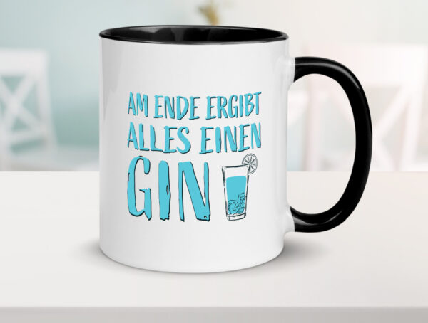 Am Ende ergibt alles einen Gin| Glas Farbige Tasse - Kaffeetasse / Geschenk / Familie