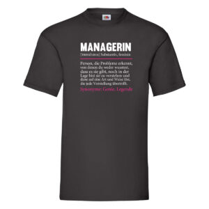 Managerin | Definition | lustig | Management T-Shirt Schwarz