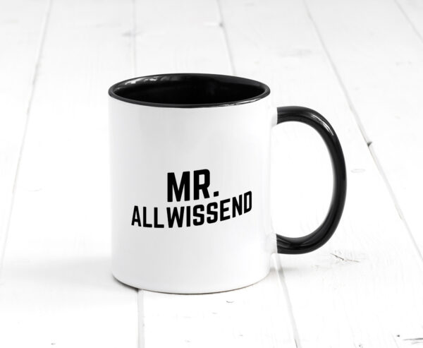 Mr. Allwissend | Lehrer | besserwisser Farbige Tasse - Kaffeetasse / Geschenk / Familie