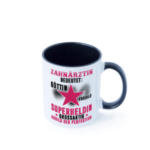 Bedeutung von Zahnärztin | Zahnmedizin Beruf Farbige Tasse - Kaffeetasse / Geschenk / Familie