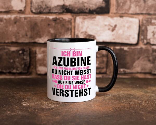 Löse Probleme: Azubine | Ausbildung | Lehre | Lehrling Farbige Tasse - Kaffeetasse / Geschenk / Familie