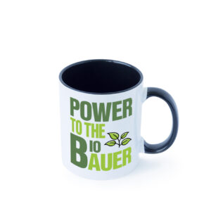 Bio Bauer Power | Landwirt Tasse | Bio Bauernhof Spruch Farbige Tasse - Kaffeetasse / Geschenk / Familie