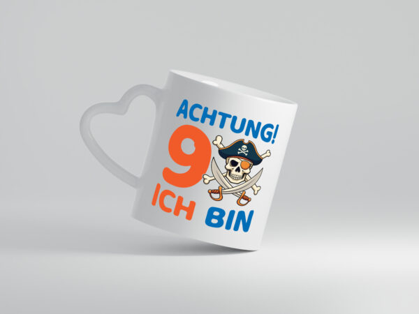 9. Geburtstag | 9 Jahre | Pirat - Herzhenkel Tasse - Kaffeetasse / Geschenk / Familie