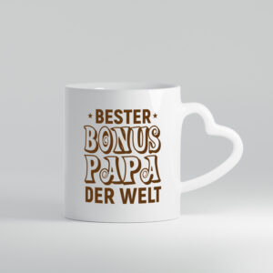 Bester Bonus Papa der Welt | Vatertag | Bester Papa - Herzhenkel Tasse - Kaffeetasse / Geschenk / Familie