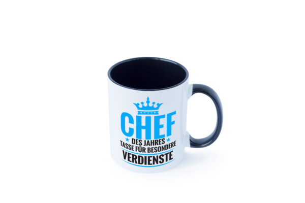 Besonderer Verdienst: Chef | Führungskraft | Vorgesetzter Farbige Tasse - Kaffeetasse / Geschenk / Familie