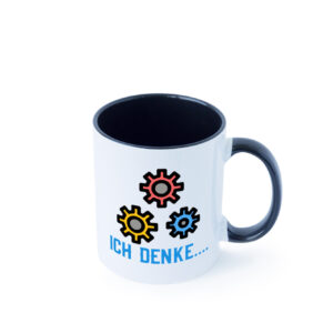 Ich denke | Nachdenken | Zahnräder | Gedanken kreisen Farbige Tasse - Kaffeetasse / Geschenk / Familie