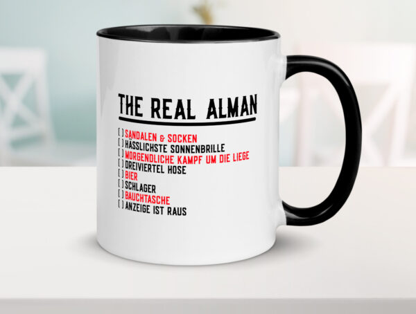 The Real Alman | Echte Deutsche | Deutschland | Stereotyp Farbige Tasse - Kaffeetasse / Geschenk / Familie