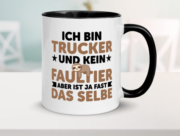 Ich bin kein Faultier: Trucker | LKW Fahrer | Beruf Farbige Tasse - Kaffeetasse / Geschenk / Familie