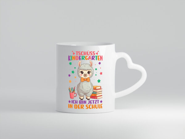 Bin jetzt in der Schule | Schulbeginn | Einschulung - Herzhenkel Tasse - Kaffeetasse / Geschenk / Familie