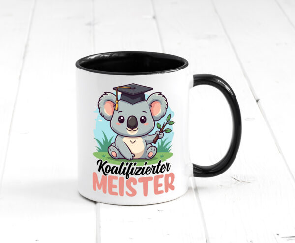 Koalifizierter Meister | Meisterbrief Farbige Tasse - Kaffeetasse / Geschenk / Familie