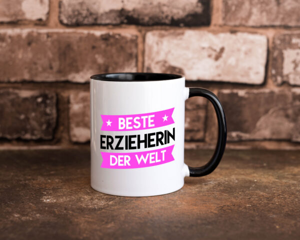 Beste Erzieherin | Pädagogin | Schule Farbige Tasse - Kaffeetasse / Geschenk / Familie