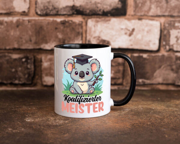 Koalifizierter Meister | Meisterbrief Farbige Tasse - Kaffeetasse / Geschenk / Familie