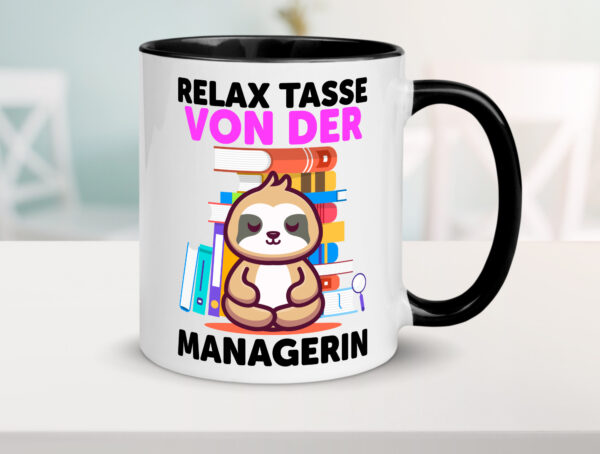 Relax Tasse: Managerin | Management Farbige Tasse - Kaffeetasse / Geschenk / Familie