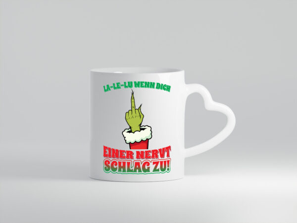 La Le Lu | Weihnachten | Weihnachtsmuffel | Lichter vl11 - Herzhenkel Tasse - Kaffeetasse / Geschenk / Familie