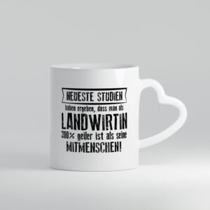 Neuste Studien: Landwirtin| Bäuerin | Landwirtschaft - Herzhenkel Tasse - Kaffeetasse / Geschenk / Familie