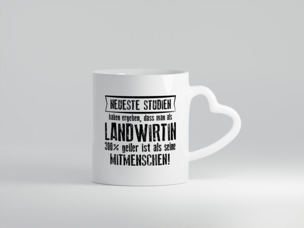 Neuste Studien: Landwirtin| Bäuerin | Landwirtschaft - Herzhenkel Tasse - Kaffeetasse / Geschenk / Familie