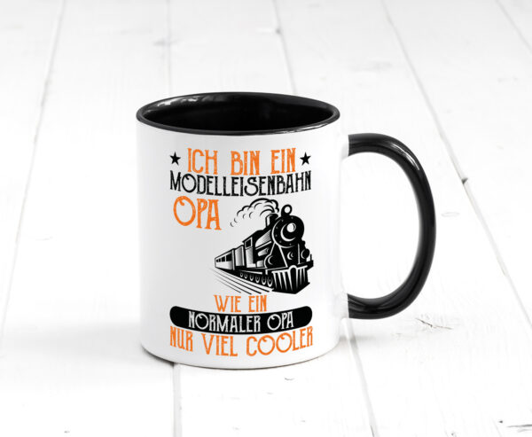 Modelleisenbahn Opa | Lokomotive | Enkel | Enkelin | Rentner Farbige Tasse - Kaffeetasse / Geschenk / Familie