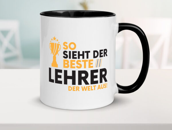 Der Weltbeste Lehrer | Schule Beruf | Schüler Farbige Tasse - Kaffeetasse / Geschenk / Familie