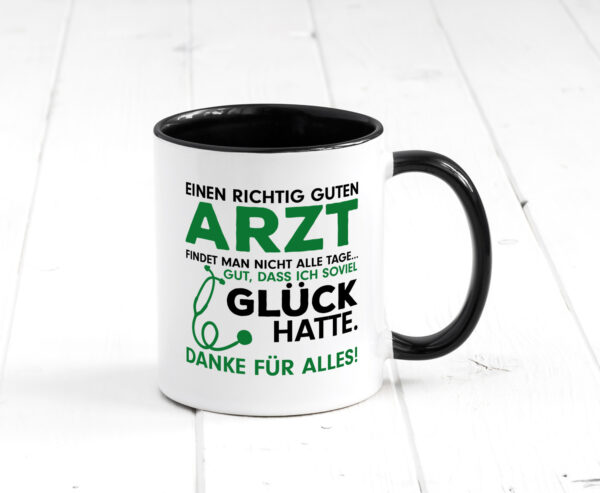 Richtig guter Arzt | Dankeschön Tasse | Ärzte Spruch Farbige Tasse - Kaffeetasse / Geschenk / Familie