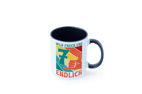 7. Geburtstag | 7 Jahre | Wild und Frech Farbige Tasse - Kaffeetasse / Geschenk / Familie