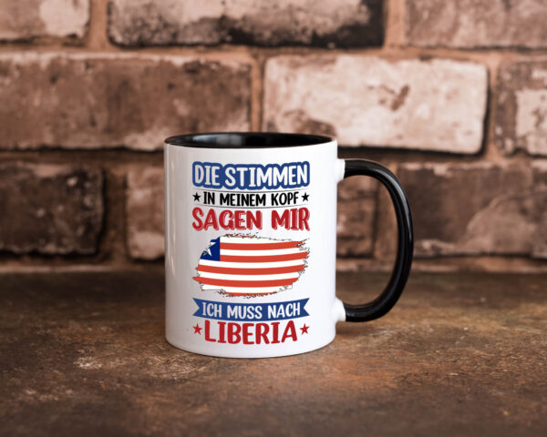 Liberia | Urlaub | Stimmen in meinem Kopf | Traumland Farbige Tasse - Kaffeetasse / Geschenk / Familie