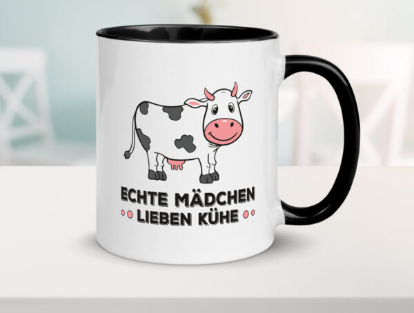 Echte mädchen lieben Kühe | Farm | Farmer | Bauer Farbige Tasse - Kaffeetasse / Geschenk / Familie