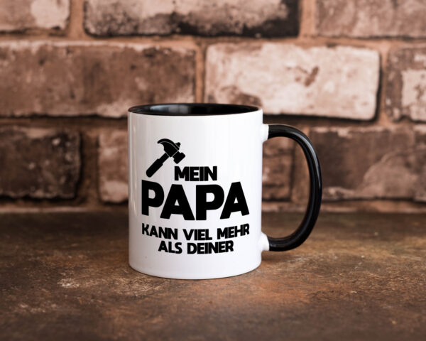 Mein papa kann viel mehr als deiner | Bester Papa Farbige Tasse - Kaffeetasse / Geschenk / Familie