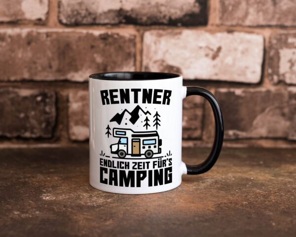 Endlich Zeit für´s campen | Rentner | Ruhestand Farbige Tasse - Kaffeetasse / Geschenk / Familie