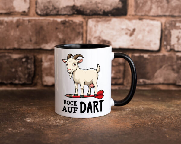 Bock auf Dart | Dartspieler | Dartpfeil | Ziegenbock Farbige Tasse - Kaffeetasse / Geschenk / Familie