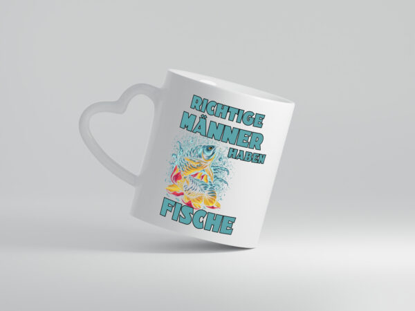 Richtige Männer haben Fische | Aquarium - Herzhenkel Tasse - Kaffeetasse / Geschenk / Familie