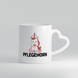 Pflegehorn | Krankenpflegerin | Einhorn - Herzhenkel Tasse - Kaffeetasse / Geschenk / Familie