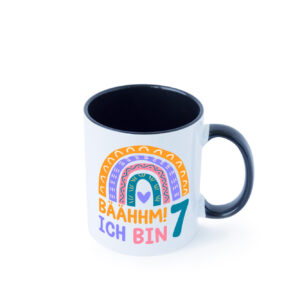 7. Geburtstag | 7 Jahre | Regenbogen | Bääm | Mädchen Farbige Tasse - Kaffeetasse / Geschenk / Familie