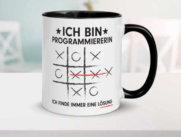 Löse Probleme: Programmiererin | Software Entwickler Farbige Tasse - Kaffeetasse / Geschenk / Familie