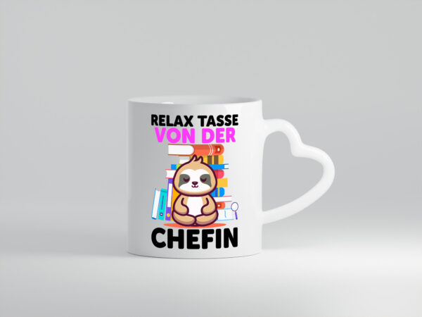 Relax Tasse: Chefin | Führungskraft | Vorgesetzte - Herzhenkel Tasse - Kaffeetasse / Geschenk / Familie