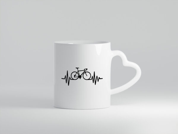 Herzschlag | Heartbeat | Fahrad | Fahradfahrer - Herzhenkel Tasse - Kaffeetasse / Geschenk / Familie